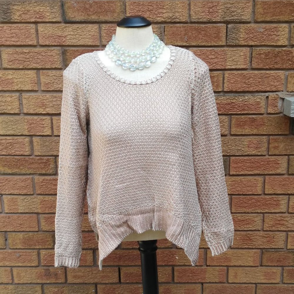 Anthropologie Moth Sweater Metallic Threads